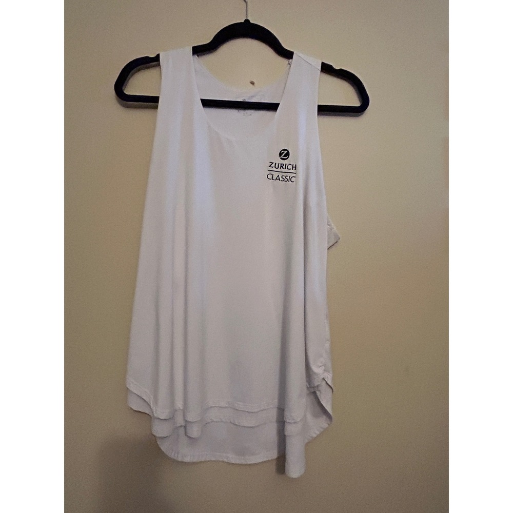 Peter Millar Tank Top Womens XL White Excellent Zurich Classic Golf Performance